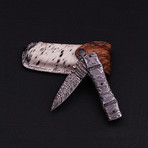 Handmade Damascus Liner Lock Folding Knife // 2772