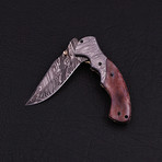 Handmade Damascus Liner Lock Folding Knife // 2773