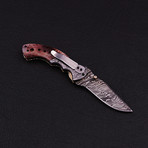 Handmade Damascus Liner Lock Folding Knife // 2773