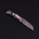 Handmade Damascus Liner Lock Folding Knife // 2774