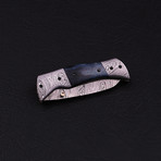 Handmade Damascus Liner Lock Folding Knife // 2774