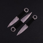 Damascus Throwing Dagger Set // 3 Pieces