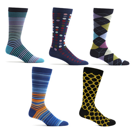 Argyle Strips + Dots Socks I // Pack of 5