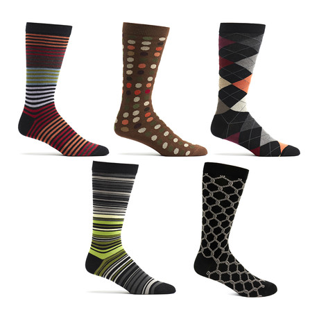Argyle Strips + Dots Socks II // Pack of 5