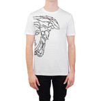 Tape' Medusa Graphic T-Shirt // White (Large)