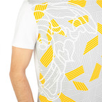 Cotton Geometric Medusa Graphic T-Shirt // White (2XL)