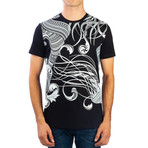 Paisley Baroque Graphic T-Shirt // Black (XL)