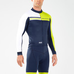 Thermal Long Sleeve Cycle Jersey // Navy + White + Neon Yellow (XS)