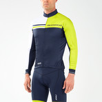 Wind Defense Cycle Jacket // Navy + White + Neon Yellow (L)