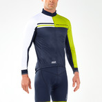 Wind Defense Cycle Jacket // Navy + White + Neon Yellow (L)