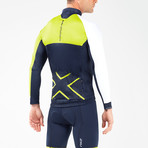 Wind Defense Cycle Jacket // Navy + White + Neon Yellow (S)