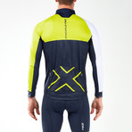 Wind Defense Cycle Jacket // Navy + White + Neon Yellow (2XL)