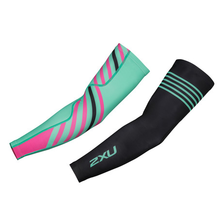 Thermal Cycle Arm Warmers // Black + Pink + Blue (XS)