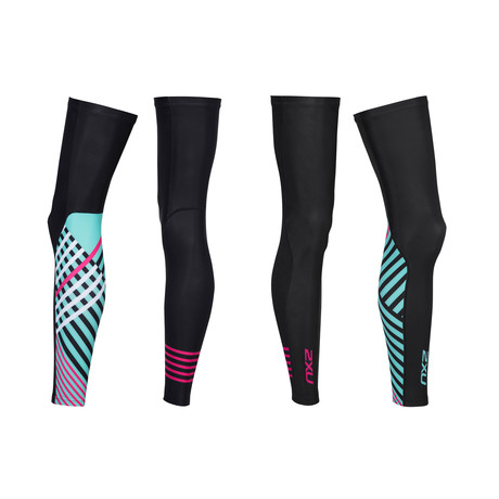 Thermal Cycle Leg Warmers // Black + Pink + Blue (XS)