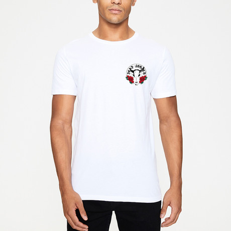 Bull + Rose Legacy Printed T-Shirt // White (L)