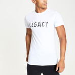 Black Raised Rubber 3D Logo T-Shirt // White (XS)