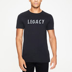 White Raised Rubber 3D Logo T-Shirt // Black (XS)