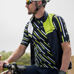 Wind Defense Cycle Gilet // Navy + White + Neon Yellow (L)
