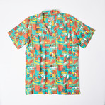 Nohea Retro Hawaiian Shirt // Turq Island (M)