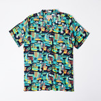 Ano Retro Hawaiian Shirt // Blue Island (S)