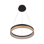SILVA Series // Round Black Wood LED Chandelier // Single