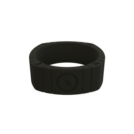 Compass Silicone Ring // Black (Size 8)