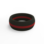 Stripe Silicone Ring // Red (Size 8)