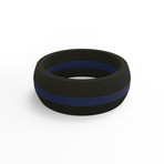 Stripe Silicone Ring // Blue (Size 8)