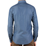Joseph Patterned Dress Shirt // Blue (M)