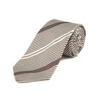 Silk Textured Stripe Tie // White