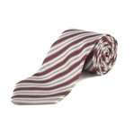 Ermenegildo Zegna Couture // Silk Striped Patterned Tie // Silver + Purple