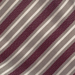 Ermenegildo Zegna Couture // Silk Striped Patterned Tie // Silver + Purple