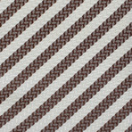 Ermenegildo Zegna // Silk Striped Tie // White + Brown