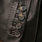 Leather Button Blazer // Black (XS)