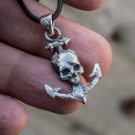 Anchor + Skull Pendant