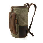 Zip-Top Canvas Backpack (Green)