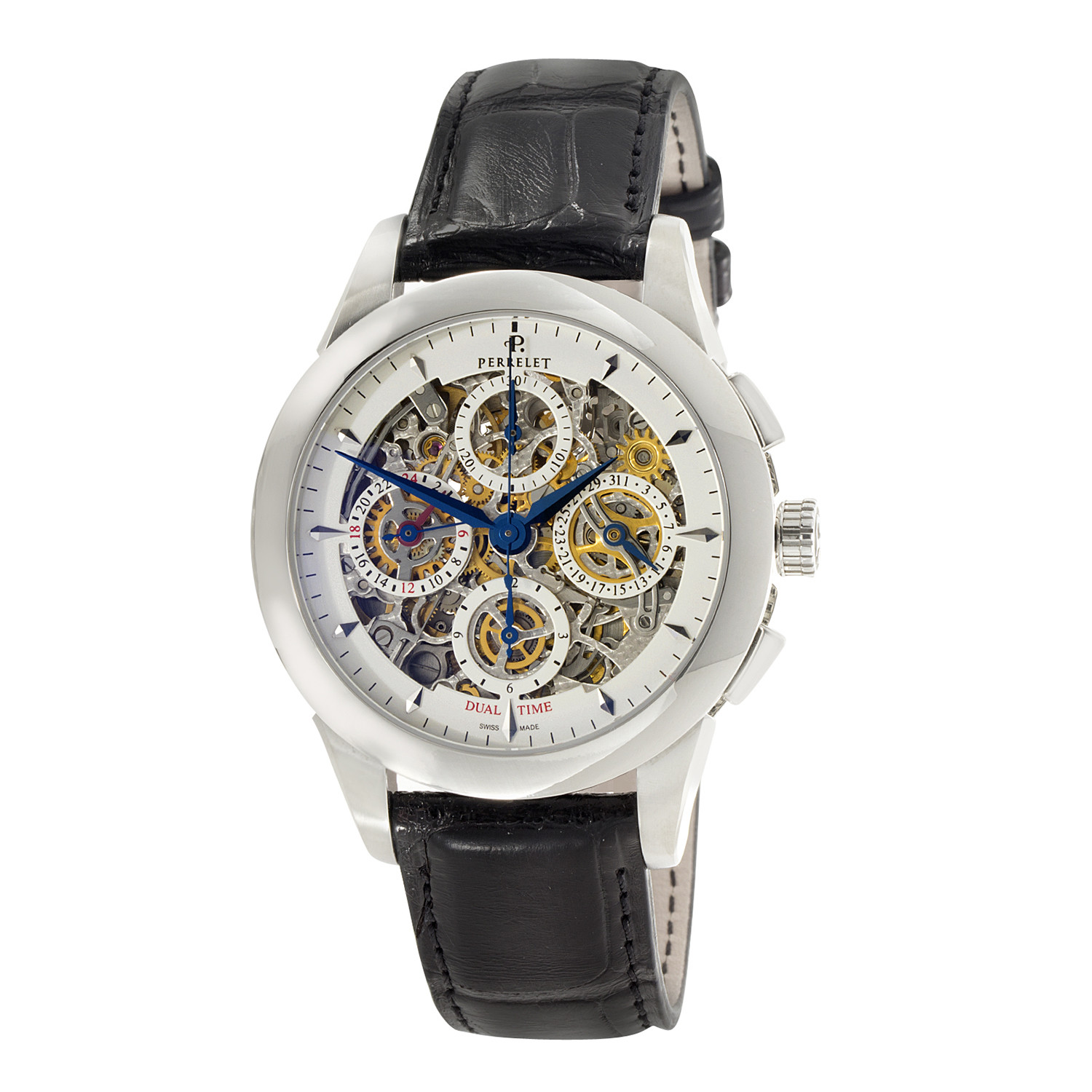 Perrelet Skeleton Chronograph Date Dual Time Automatic // A1010/8 ...