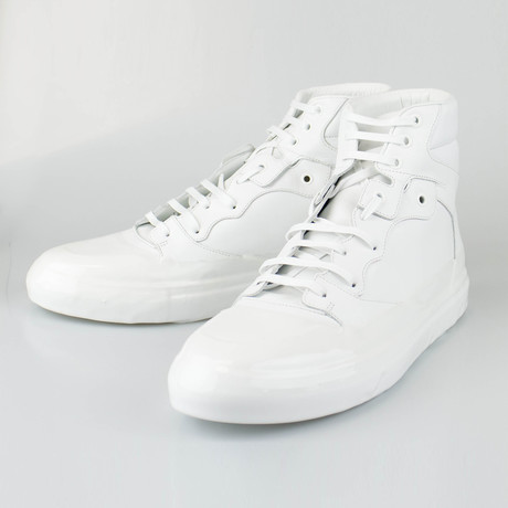 Balenciaga // Leather High-Top Sneakers // White (US: 13)