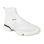Prada // Cloud Bust Knit High Top Sneakers // White (US: 6)