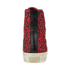 Amiri // Sunset Vintage Glitter Leopard Sneakers // Red (US: 6)