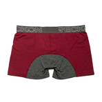 Boxer Briefs // Burgundy + Heather Charcoal Gray (S)