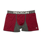 Boxer Briefs // Burgundy + Heather Charcoal Gray (L)
