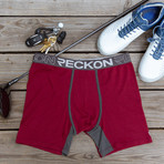 Mid-Rise Boxers // Burgundy + Heather Charcoal Gray (M)