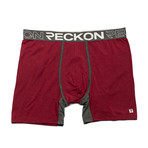 Mid-Rise Boxers // Burgundy + Heather Charcoal Gray (XL)