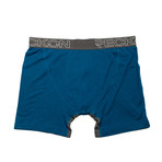 Mid-Rise Boxers // Blue + Heather Charcoal Gray (M)
