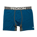 Mid-Rise Boxers // Blue + Heather Charcoal Gray (M)