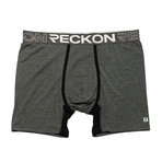 Mid-Rise Boxers // Heather Charcoal Gray + Black (L)