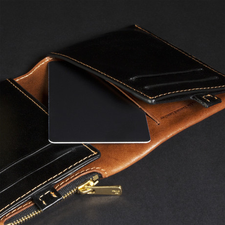 Wallet + Chipolo Card Tracker // Saddle Tan
