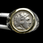 Alexander The Great Coin // Gold + Silver Ring