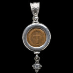 Ancient Roman Cross Coin // Custom Silver Bezel